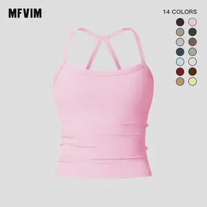 Women's Slim-Fitting Solid Backless Sports Camisole - MFVIM Quick-Dry Breathable Tank Top, Ladies Sportswear for Gym & Outdoor Activities, Tank Tops, Backless Sports Vest, Fitness Workout Vest,summerwins