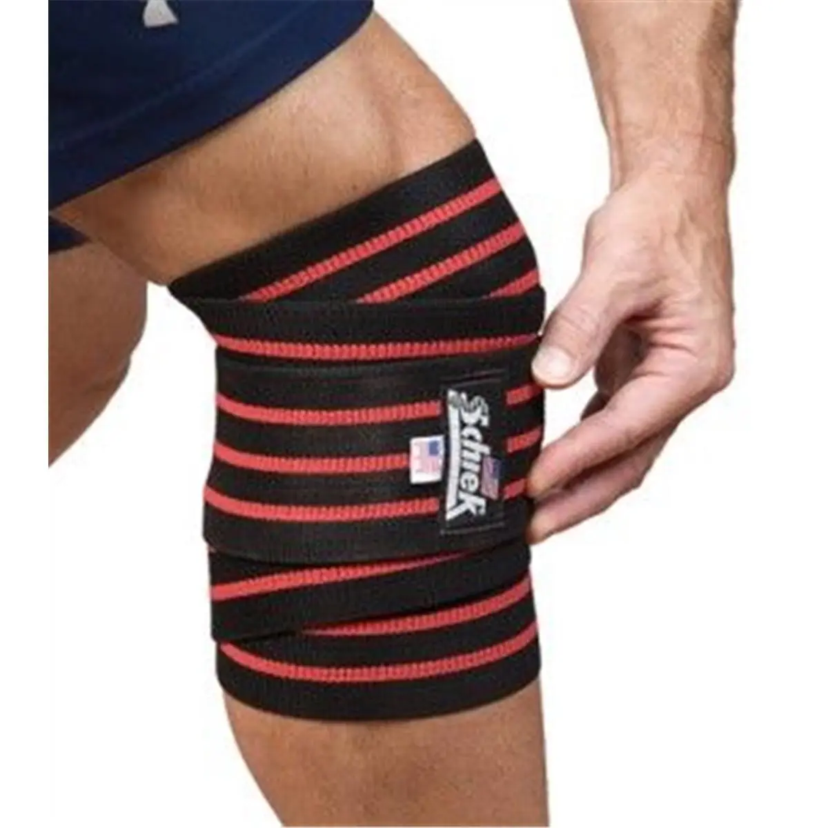 212 MAIN Schiek 78-in Black Knee Wrap - Full Length Knee Compression Wrap for Weight Training, Fitness, Sports & Outdoor Activities