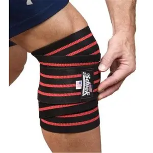 212 MAIN Schiek 78-in Black Knee Wrap - Full Length Knee Compression Wrap for Weight Training, Fitness, Sports & Outdoor Activities