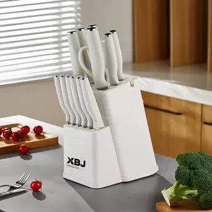15 PCS Kitchen Knife Set, Sharp Knife Setwith Built-in Sharpener, Stainless Steel Knife Setwith Block,Dishwasher Safe, best gift. KitchenKnives Knife Block  Steak. Premium. with German。 butcher