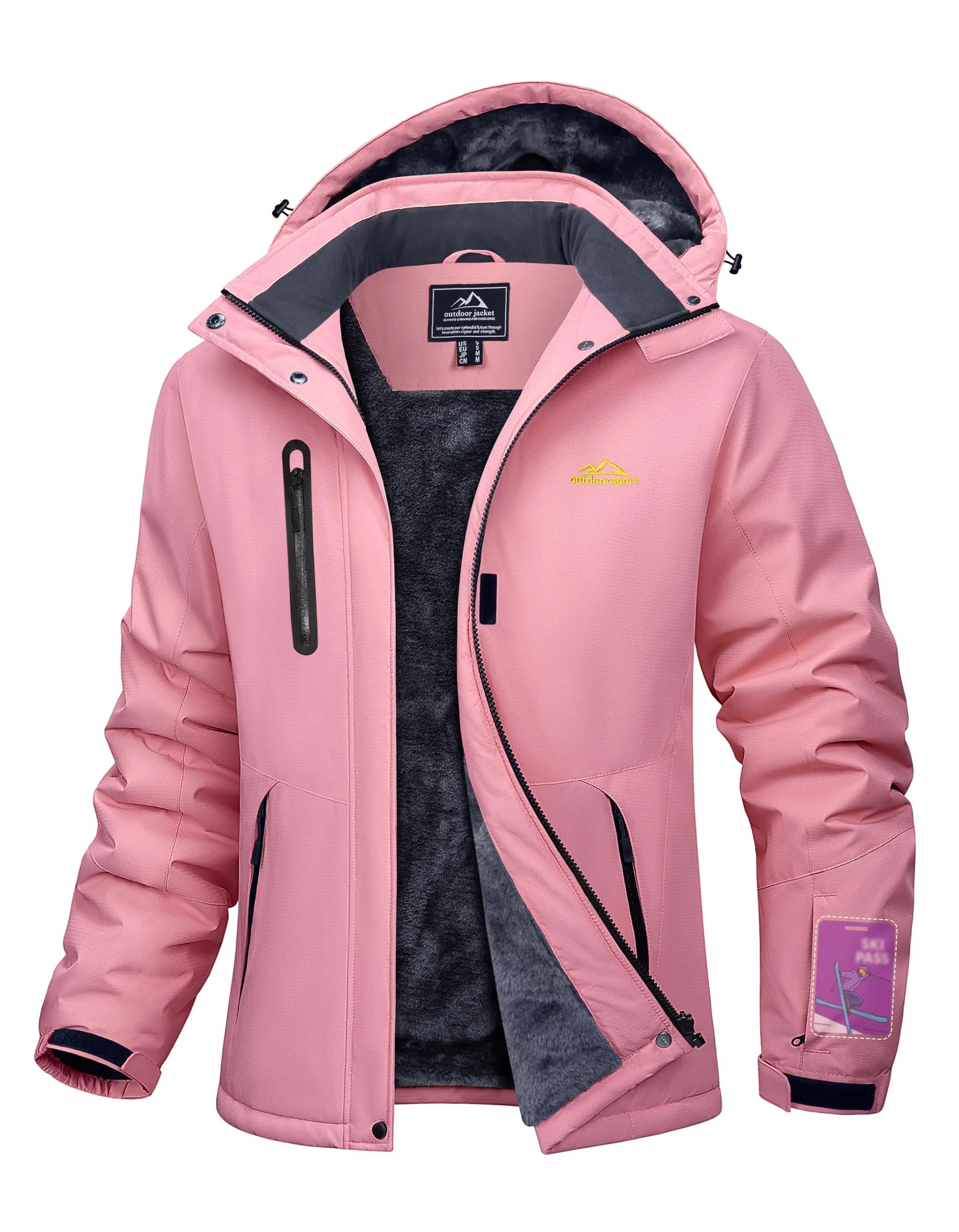 MAGCOMSEN Women's Winter Coats Waterproof Insulated Snow Ski Jacket Hood Fleece Lined Warm Mountain Snowboarding Windbreaker