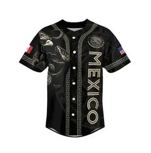 Mexico Heat Baseball Jersey-Sporty & StylishButton-Up with Green, White & Red Accents! Mexican Hot Weather Baseball Jersey, Stylish Button Design with Accents, Perfect for Sports Fans & Casual Wear Sports Clothing