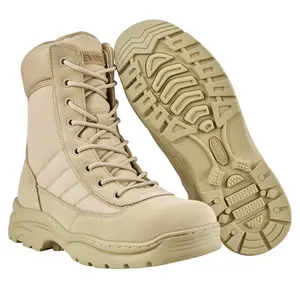 VEVOR Men's Military Tactical Boots 8 Inch Sand-color Side Zipper US Size 11