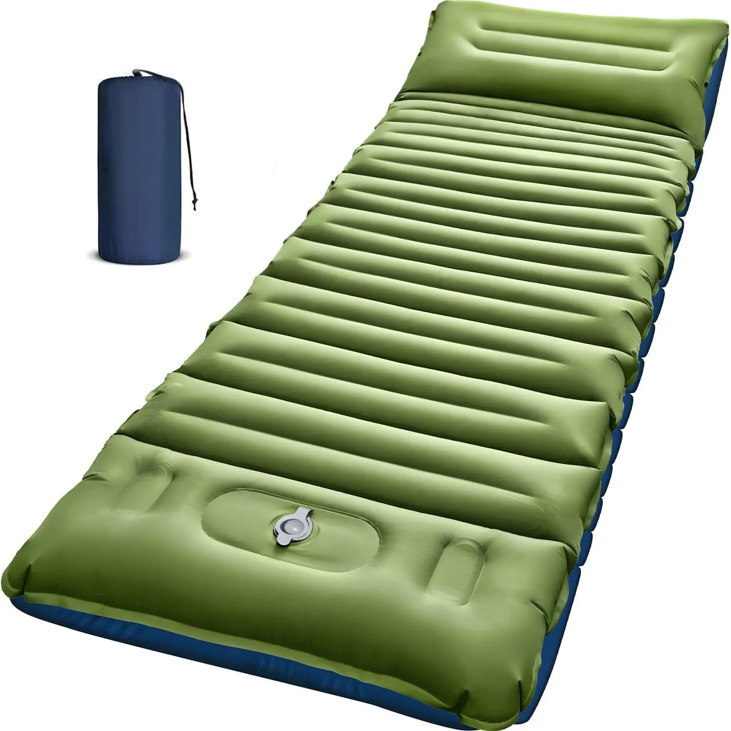 Thick 5 Inch Inflatable Camping Sleeping Pad with Built-in Pillow and Foot Pump, Ultralight Camping Mat for Camping Backpacking Hiking Tent