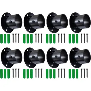 Packs Stainless Steel Wall Mount Pipe Brat Pole Sots Flange Rod Holder with Screws Use for Closet Wardrobe Shower Curtain Rod (/ Inch (mm))