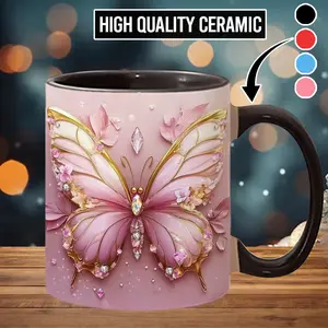 Beautiful Butterfly Butterfly Accent Mug ,Coffee Mug Gift - btf5718