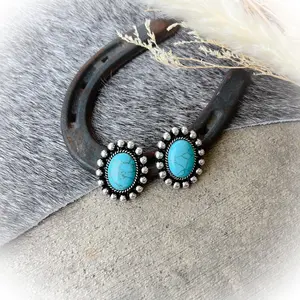 Dani West Oval Everyday Western Stud Earrings