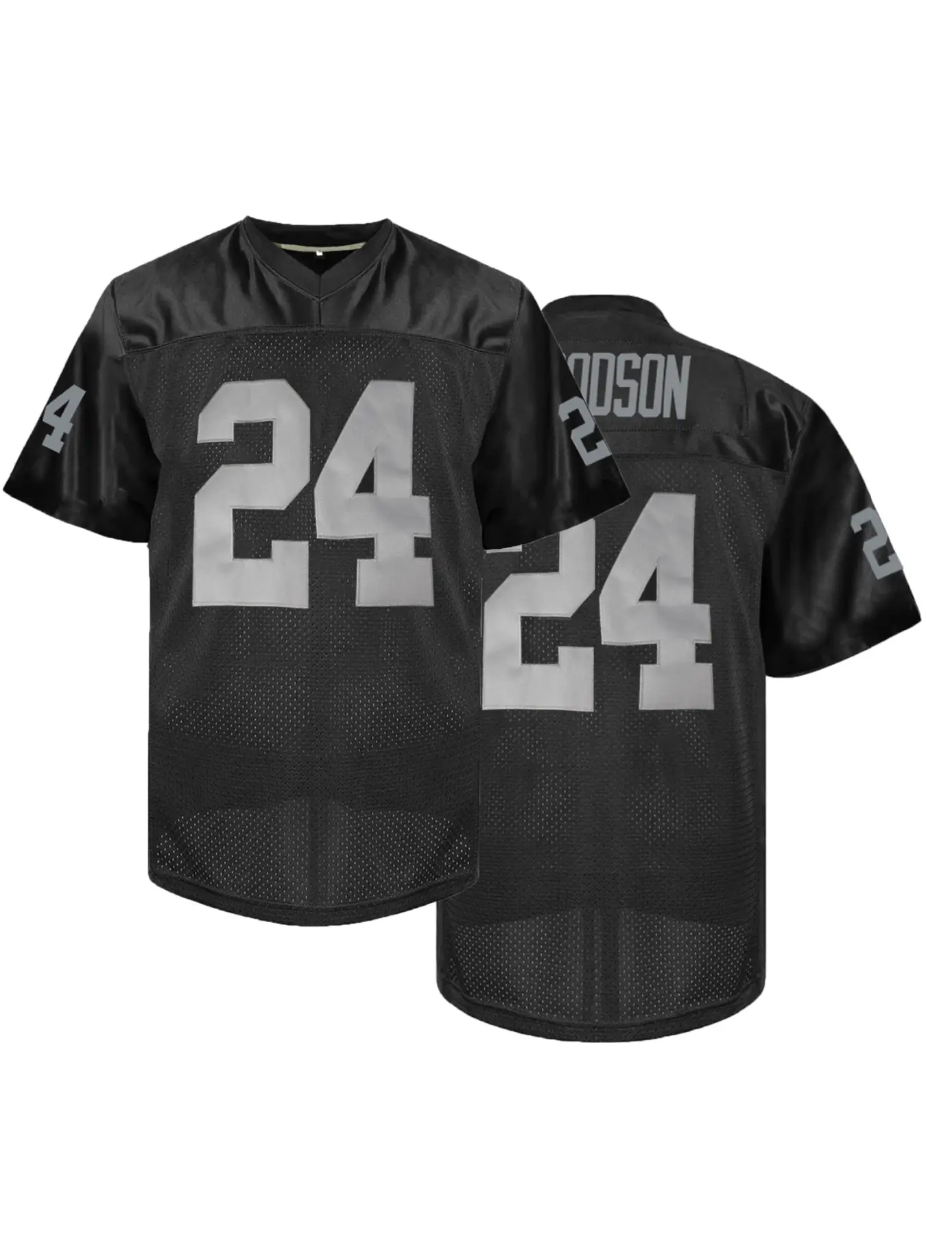 Men's #24 Letter Embroidered American Football Lightweight Sporty Jersey, Loose V-Neck Classic Retro Mesh Short Sleeve Pullover Sportswear Streetwear Sport Top Suitable For Streetwear Hip-Hop, Football, Daily Party, Sports Training Sportswear Clothing