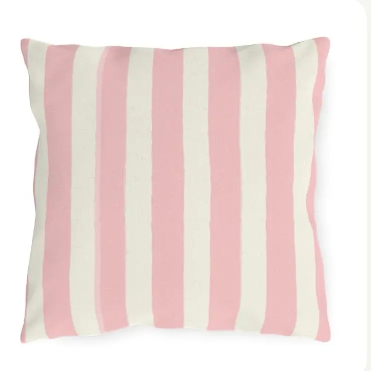 Pink Beverly Cabana Outdoor Pillow with Striped Design for Outdoor Use