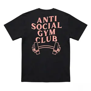 Anti Social Social Gym Club – Pink Barbell Graphic Tee