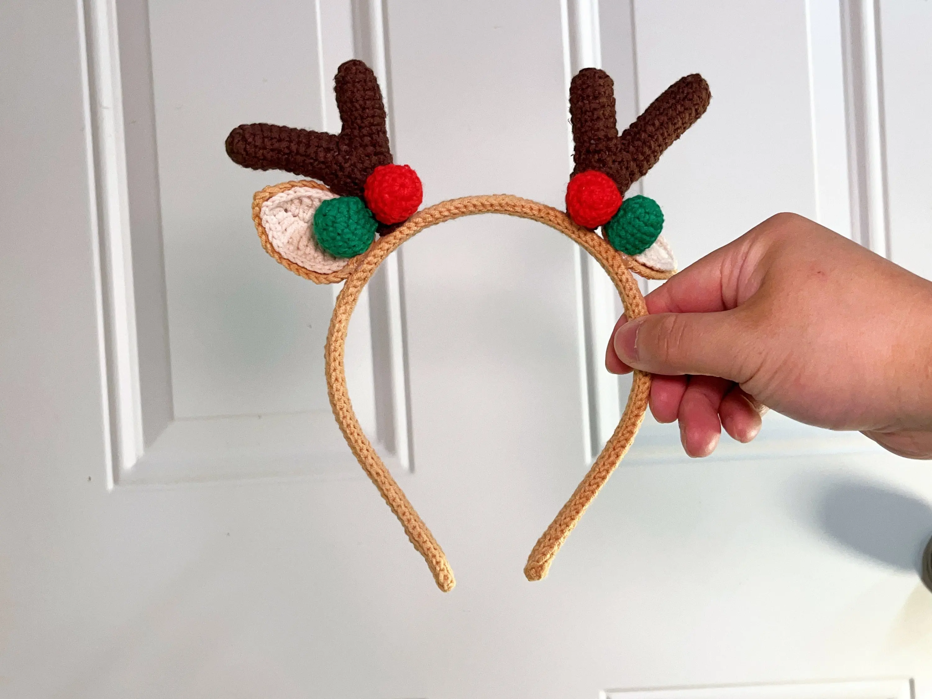 Christmas gift Crochet Moose Headband, handmade headband for Christmas Gift Hair Accessory, cute hairband, Yarn Moose headband