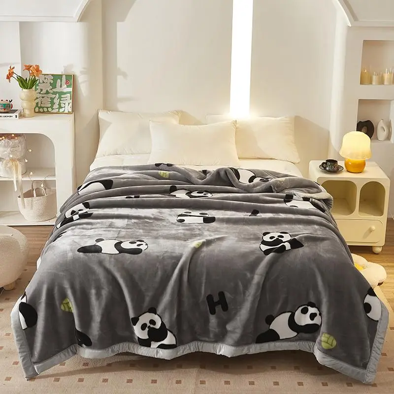 Panda Pattern Blanket, 1 Count Soft Comfortable Warm Throw, Air-conditioned Room Blanket, Warm Nap Blanket for Home & Office