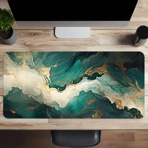 Modern Creative Abstract Pattern Mouse Pad, Rectangle Gaming Mouse Pad, Decorative Non-Slip Rubber Base Stitched Edge Desk Pad For Home Office Desk
