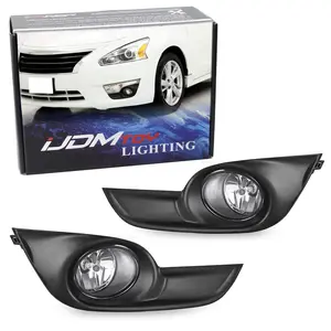 iJDMTOY Complete Set Clear Lens Fog Lights Foglamps w/ H11 Halogen Bulbs, Wiring & On/Off Switch For 2013-2015 Nissan Altima