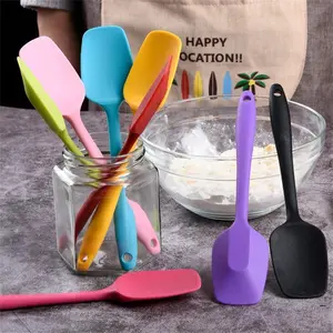 High-Temperature Resistant Silicone Spatula Set, Salad Spoon & Cream Mixer Blade, Cake Baking Tool Kit, Ideal for Kitchen Use