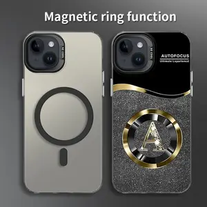 Suitable for [iPhone 15 Plus] New high-end glitter letter magnetic IMD mobile phone case new business simple soft silicone with magnetic function mobile phone case affordable anti-fall anti-fingerprint 995