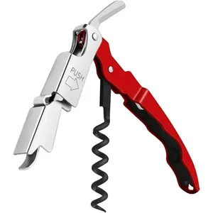 Wine Key - Professional Handcrafted Heavy Duty Waiter Corkscrew, Compact Wine Opener with Double Hinged, Foil Cutter and Bottle Opener, Gifts for Servers, Sommelier, Bartenders