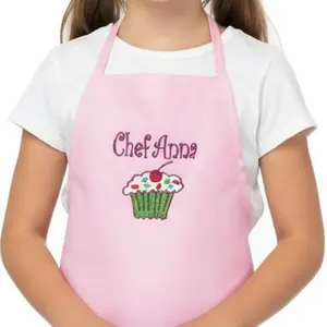 Personalized Kids Apron with Embroidered Name - Cupcake Design | Ages 3-11 & Adult