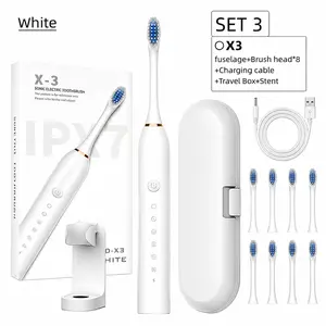 Sonic Electric Toothbrush for Adults with 8 Brush Heads,6 Cleaning Modes, IPX7 Waterproof, Travel Case Included,Toothbrush holder