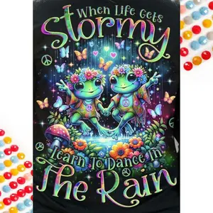 5D DIY Full Drill Round Diamond Painting - Diamond Painting Kit Frog, Butterfly Mosaic Canvas DIY Wall Art, Home Wall Decoration