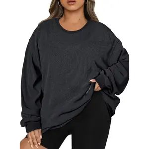Women Plus Size Sweatshirts Long Sleeve Crew Neck Casual Oversized Soft Pullover Tops Shirts(1X-5X)