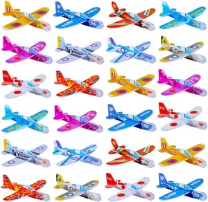 Summer Spring Gift 50 Pcs Foam Gliders Planes Toys for Kids, Paper Airplane, Party Favors Goodie Bag Stuffers, Outdoor Flying Toys, Bulk for Classroom Prizes Boys and Girls