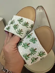 Trending Beaded Bags - Palm Tree Sandals Size 8 1/2