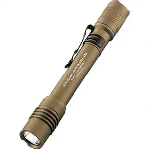 Streamlight Aluminum Body Tactical Flashlight (Model 88072) - 250 Lumens, 2580 Min Long Runtime, White LED Bulb, Coyote Tan, 2 Lithium Batteries Included, for Industrial Use