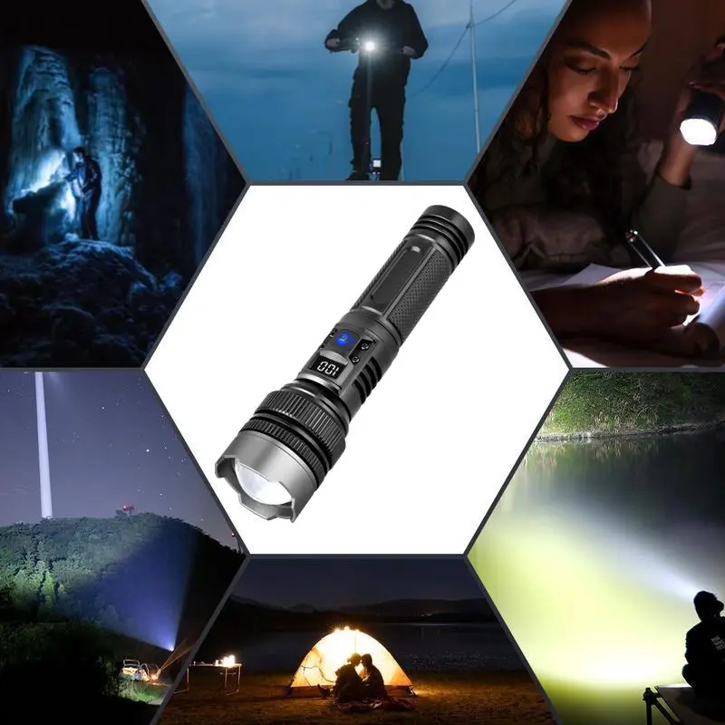 Rechargeable White Laser Flashlight, Super Bright Long Range Multi-Functional Torch, Portable for Outdoor & Household, Ultra Long Endurance
