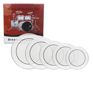 Drum Heads Set 22 16 14 13 12 Transparent PET Material for Pop R&B Rock High Performance Durable Ultra-strong Tension Resists Beat Impact Percussion Set for Drummer Drumming Accessories