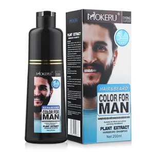 200ml Natural Permanent Beard Dye Shampoo Instant Beard Dying Hair Color Cover Permanent Hair Coloring