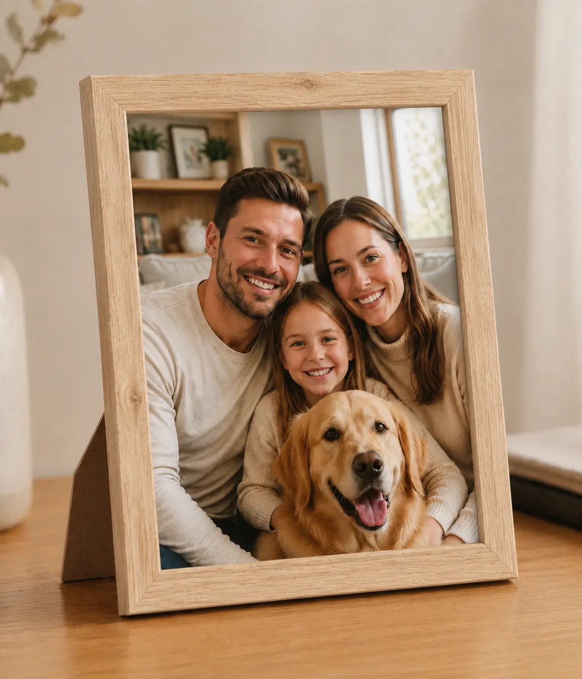 Custom Photo Prints with Frame, Personalized Picture Framed Wall Art, DNP Lab-Quality Glossy Print, Ready to Hang Gift for Family