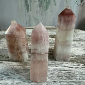 Pink Calcite Mangano Calcite - Forgiveness | Release Fear | Unconditional Love | Aides in Self-Worth & Self-Acceptance | Dissolves Resistance