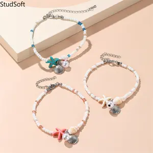 2026 New Arrival: Natural-Style Bracelet Featuring Starfish, Shells, and Conch—A Fresh, Elegant Design with Delicate Seed Beads