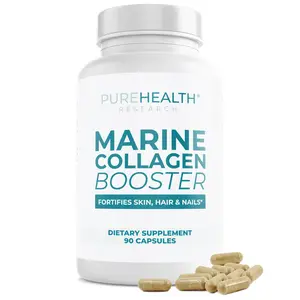 Marine Collagen Supplements by PUREHEALTH RESEARCH - Aloe Vera Leaf Gel and Vitamin E Collagen Peptides Pills – Collagen Supplements With Hyaluronic Acid for Hair Skin Nails, 1 Bottle Edible Dietary Healthcare Beauty