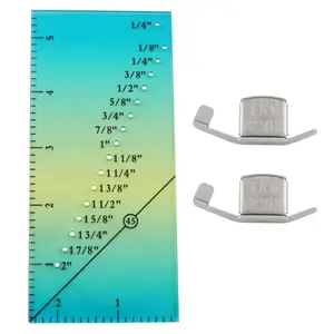 Seam Guide Ruler with 2 PCS Seam Guides 1Set Seam Allowance Ruler and 2 Seam Guide for 1/8inch to 2inch Straight Line Hems, 1/8" to 2" Straight Line Hems Sewing Ruler