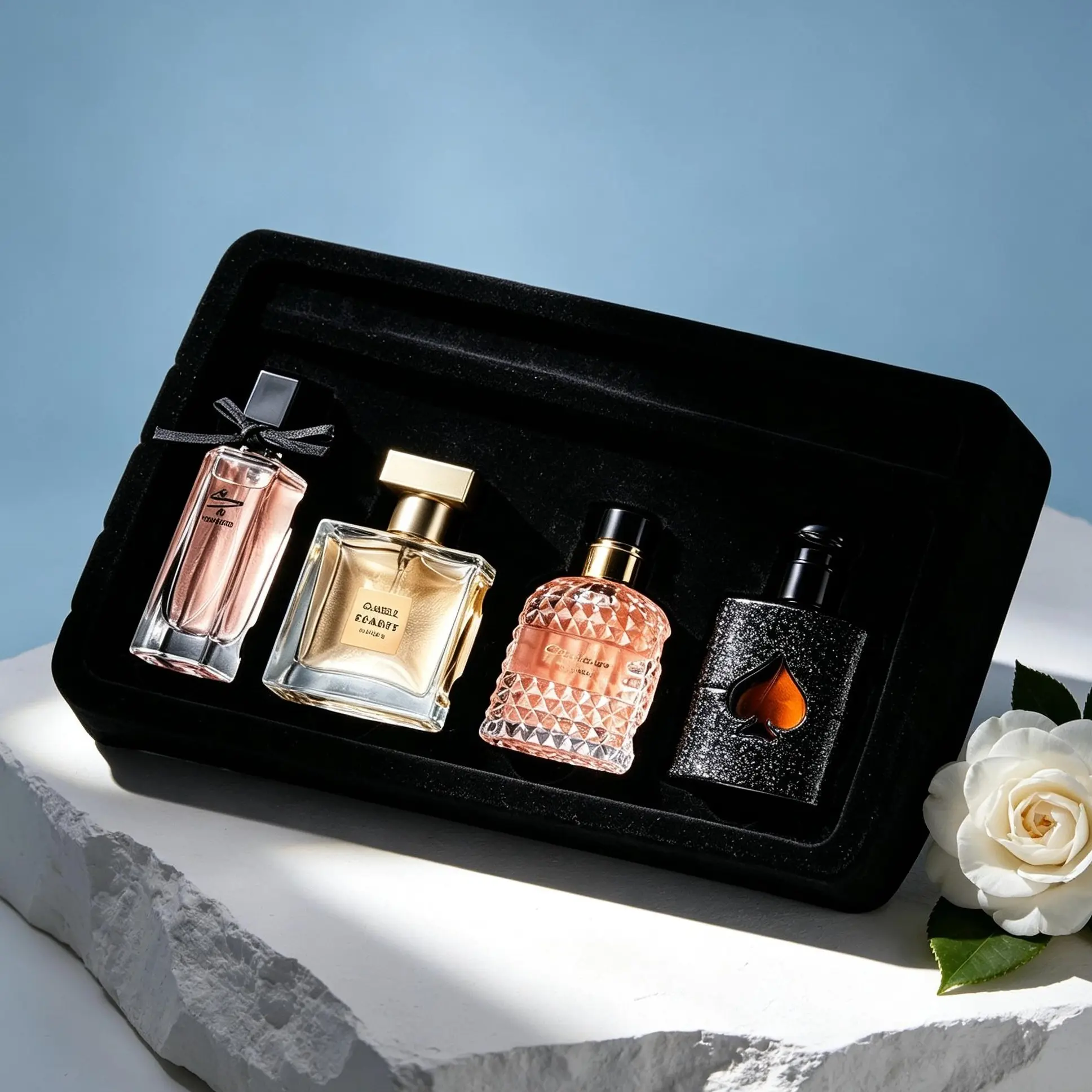 Women's Multi-Scented Portable Perfume Sampler Gift Set - Floral, Coconut, Juicy Fruit, Mild Coffee Notes, Gentle Skin Wear, Long-Lasting Fragrance, Elegant Packaging for Valentine’s Day, Birthday Gifts, Portable Size