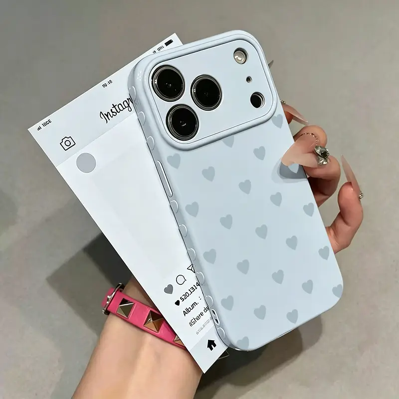 Cute Cartoon Heart Phone Case for iPhone 17Pro Max Air 16E 15Plus 14 13 cases, Four-corner anti-drop airbags, Protective TPU Cover, Protection Durable, Shockproof Drop.JNW0063