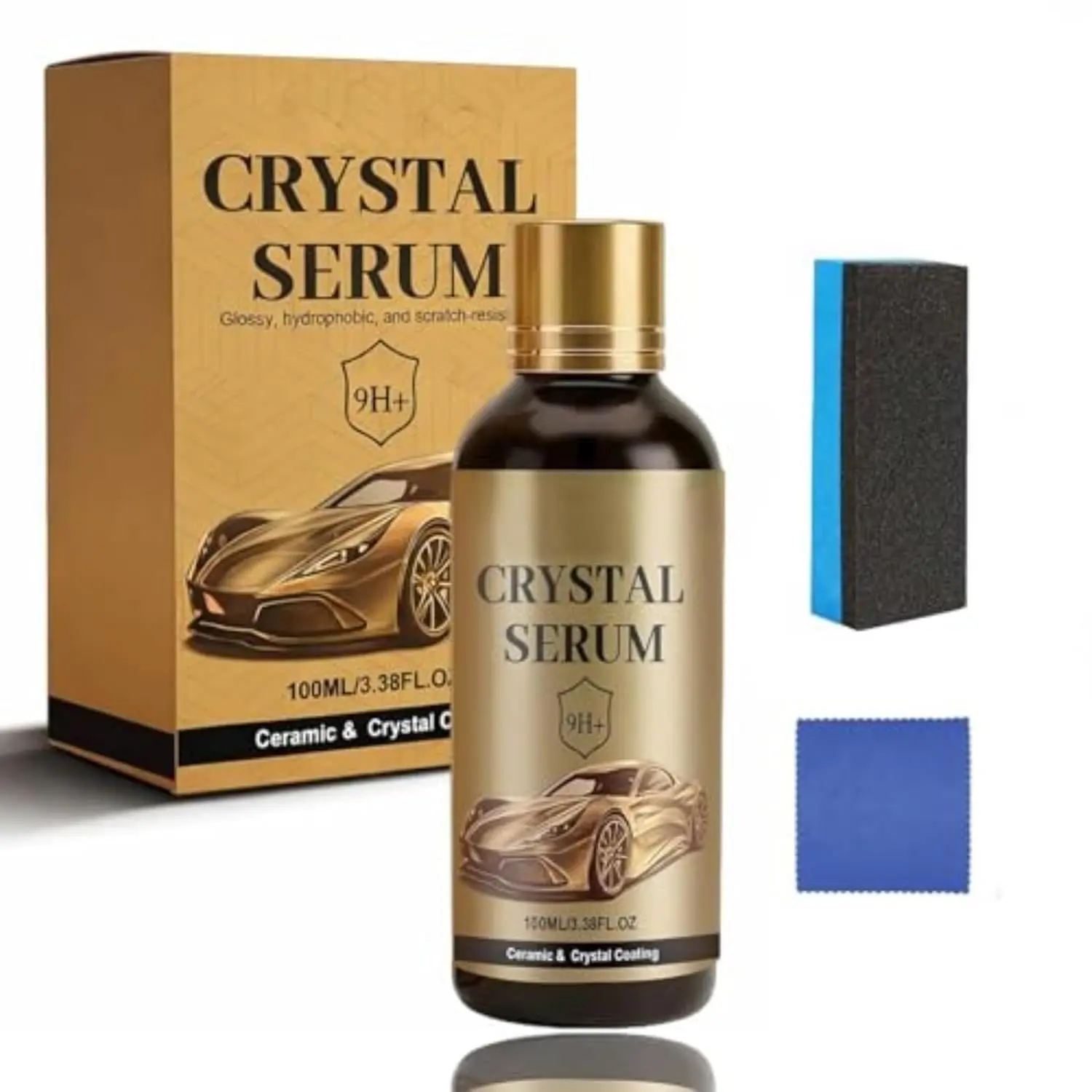 PTZ Crystal Serum, 9H Graphene Ceramic Coating, PTZ Crystal Serum for Cars 100ML Advanced Nano Ceramic Coating, Crystal Clear Coating, Protective Coating - Extreme Gloss & Protection for Automotive Auto Detailing