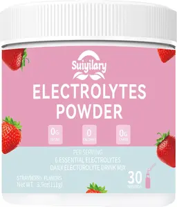 Suiyilary Electrolyte Powder Drink Mix Sugar-Free with 6 Key Electrolytes, Keto Friendly, Vegan, Non-GMO, Strawberry Flavor, 30 Servings, Healthcare Vitamin Dietary Supplement