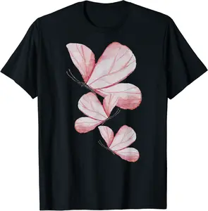 Floral Flower Art Painting Butterfly Cute Nature Lover Gifts T-Shirt - Cristiname Shop 66B08GZXGSKH