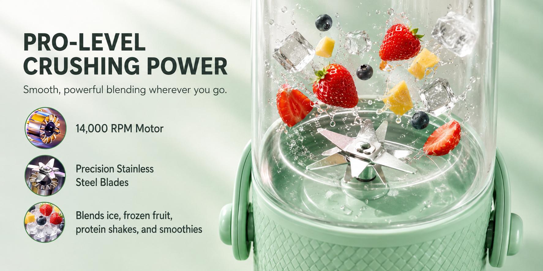 Karinear portable smoothie blender 14000 RPM