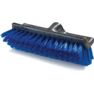 Flo-Pac Deck Brush Scrubber, Grout Brush with Dual Surface for,,, Wall and Deck, 10 Inches, Blue