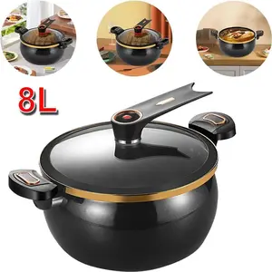 Large Capacity Stockpot with Twist Lock Handle for Quick Cooking, Non-Stick 8.45QT Multi-Purpose Cooking Pot, Multifunctional Soup Pot#fathersdaygift
