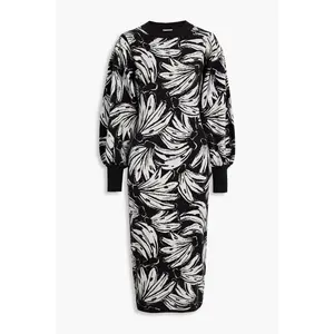 FARM Rio Jacquard-knit midi dress