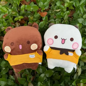 Bubu Dudu Yier Plush - Yellow Shirt Adorable Brown Bear & White Panda Stuffed Toys for Kids