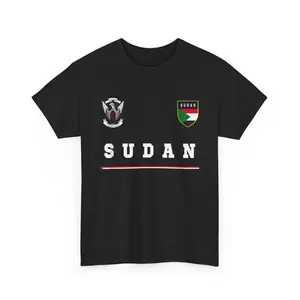 Sudan Sport Soccer Jersey Tee Flag Football T-Shirt Unisex T-Shirt, Short-sleeve, Full Color