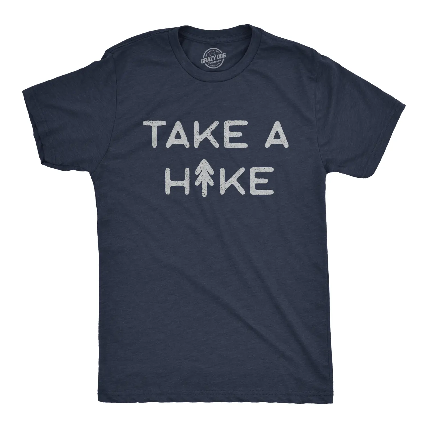 Mens Take A Hike T Shirt Funny Outdoor Adventure Camping Graphic Tee Mens Funny T Shirts Cool Vintage Fashion T-Shirt Gift Classic Menswear Funny Camping Short Sleeve Novelty Tees for Guys Navy