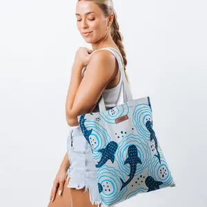 Sand Cloud Shark Ripples Everyday Tote - Grey