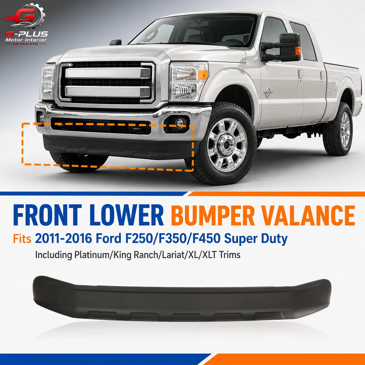 Motor Interior-Front Bumper Lower Valance Deflector Fit For Ford F250 F350 Super Duty 11-16